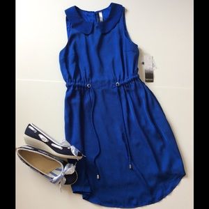 Kensie Silky Indigo Dress w/ Adjustable Waist NWT